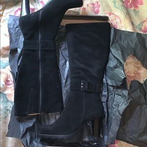 Tall Black Boot with 2 1/2 inch heel